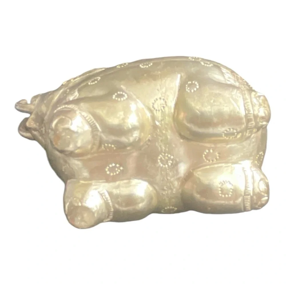 Vintage South East Asian Thai Burmese Silverplated Brass Elephant Form Betel Box